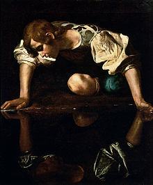 Caravaggio's Narcissus. And the artist hadn't even met a modern corporate CEO 