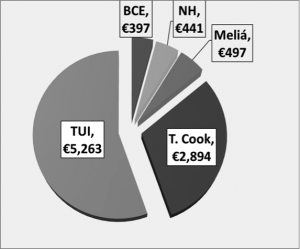 Total Tax Loss Carryforwards of main holiday groups, as of 2012.