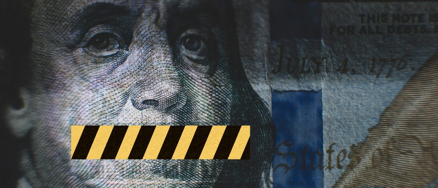 SOTJ25-banner-image A close of Benjamin Franklin on a US dollar bill with a yellow and black strip covering his mouth