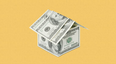 RESI 2026 banner A house made of US dollar bills against a yellow background.