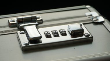 Combination lock on briefcase